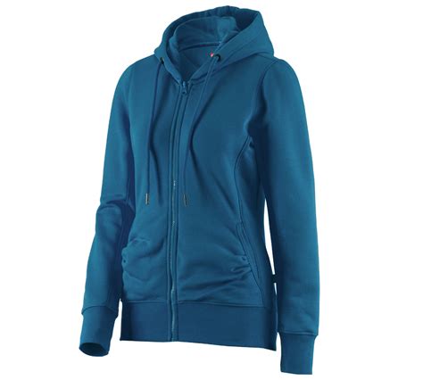 E S Hoody Sweatjacke Poly Cotton Damen Atoll Strauss