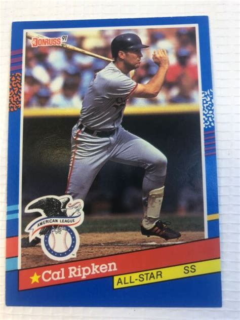 CAL RIPKEN JR 1991 DONRUSS ALL STAR CARD Ss 52 Baseball MLB Leaf 1990