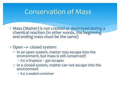 Ppt The Law Of Mass Conservation Powerpoint Presentation Free Download Id 6697420