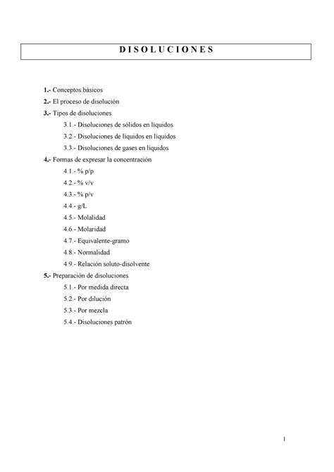 Tema 2 Disoluciones Disoluciones 1 Conceptos Básicos 2 El Proceso