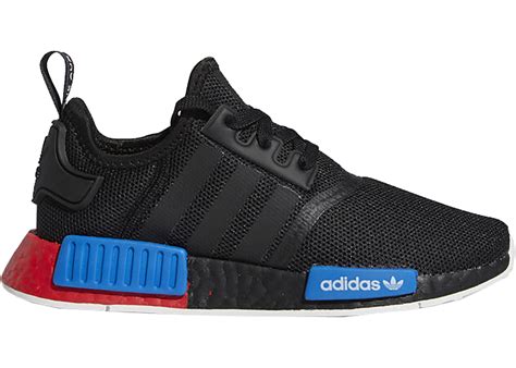 adidas NMD R1 Black Red Blue (GS) Kids' - FX4352 - US