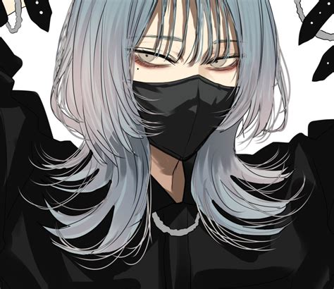 Safebooru 1girl Aegyo Sal Black Mask Black Shirt Collared Shirt