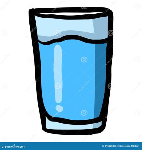 Glass Of Water Hand Drawn Doodle Icon Stock Vector Illustration Of Cartoon Single 310920476