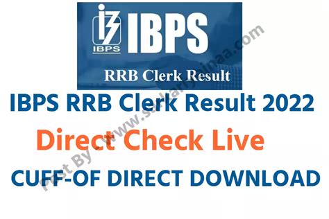 Ibps Rrb Clerk Result Live Prelims Result Direct Check