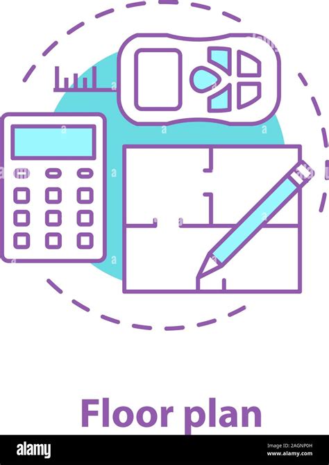 Floor Plan concepto icono Blueprint idea línea delgada ilustración El