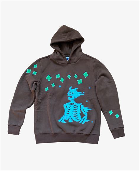 Consumed Brown Skeleton Hoodie Abstractbyjules