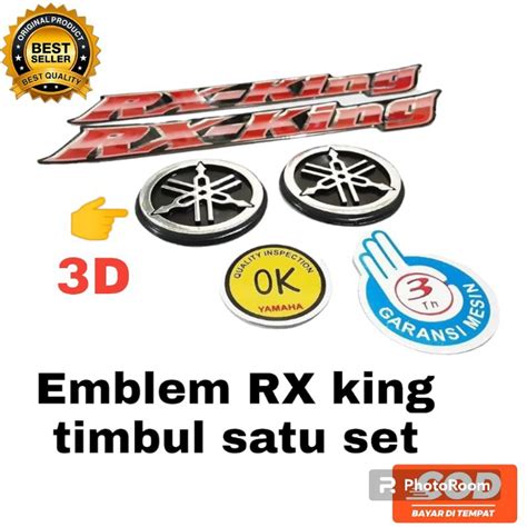 Jual Emblem RX King Merah Timbul Set Logo Garputala Yamaha Plastik 3D