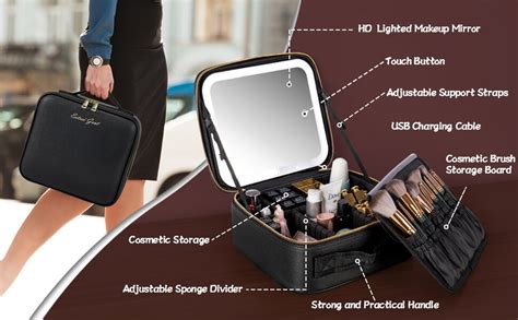 Amazon Extrei Gent Makeup Travel Train Case With Mirror Led Light