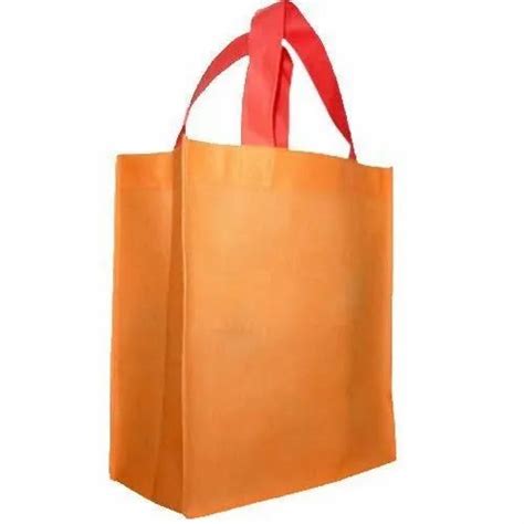 Orange Non Woven Handle Shopping Bags Capacity 5 To 8 Kgs Size