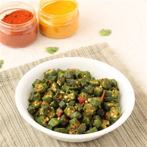 Bhindi Bhaji Recipe Simple And Easy Indian Vegetable Curry Of Okra And