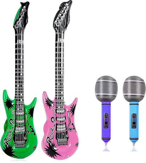 4 PCS Inflatable Musical Instruments Balloons Inflatable Guitar and