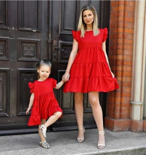 Vestido Tal Mãe Tal Filha Luxo Vermelho Babado