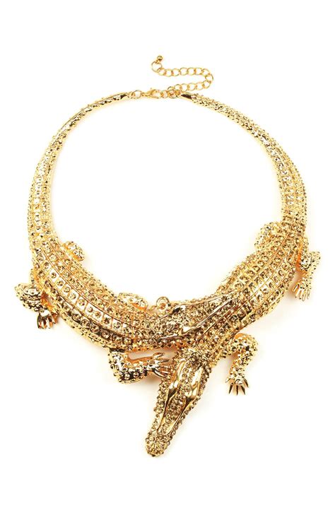 A Pair Of Alloy Alligators Add A Unique Statement For A Choker Necklace