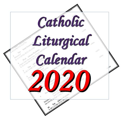 Free Printable Roman Catholic Liturgical Calendar Liturgical