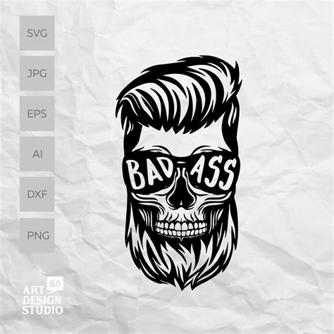 Bad Ass Svg Beard Svg Bearded Dad Badass Dad Funny Svg Etsy