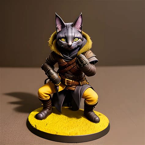 Dnd Tabaxi Rogue With Dark Fur And Yellow Eyes Hooded With Leat