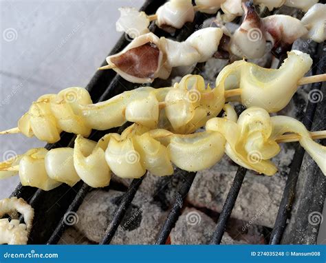 Grilled Squid On Grill Stock Photo Image Of Dinner 274035248