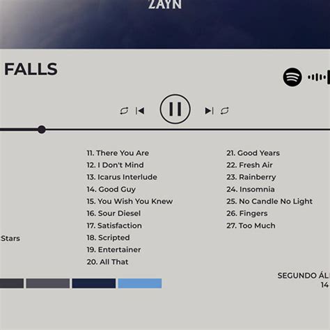 Quadro Moldura Spotify Zayn Icarus Falls Elo