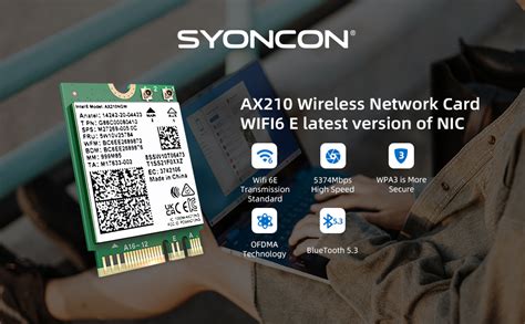 Amazon M 2 WiFi Intel AX210 NGW Card With Bluetooth 5 3 WiFi 6E