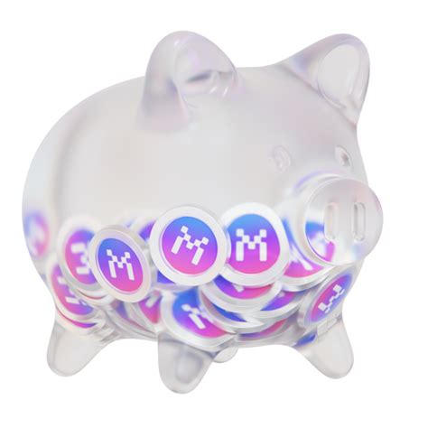 Free Mxc Mxc Clear Glass Piggy Bank With Decreasing Piles Of Crypto