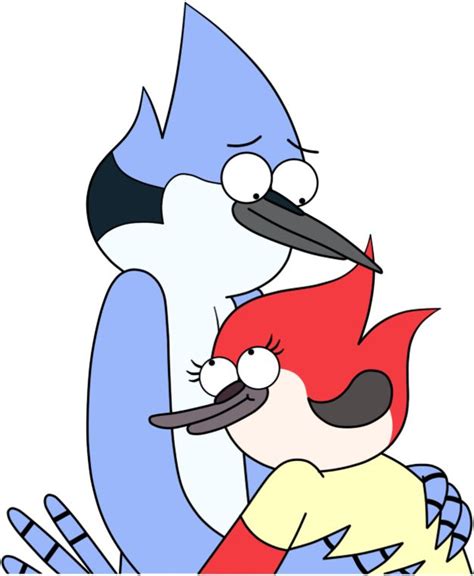 Two Cartoon Birds Are Hugging Each Other