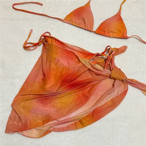 Ombre Bikini Set Orange Swimsuit Sunset Swimsuit Women S Fashion Swimwear Bikinis