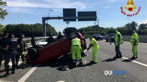 Incidente Sull Autostrada A9 Auto Ribaltata Tra Turate E Lomazzo Un