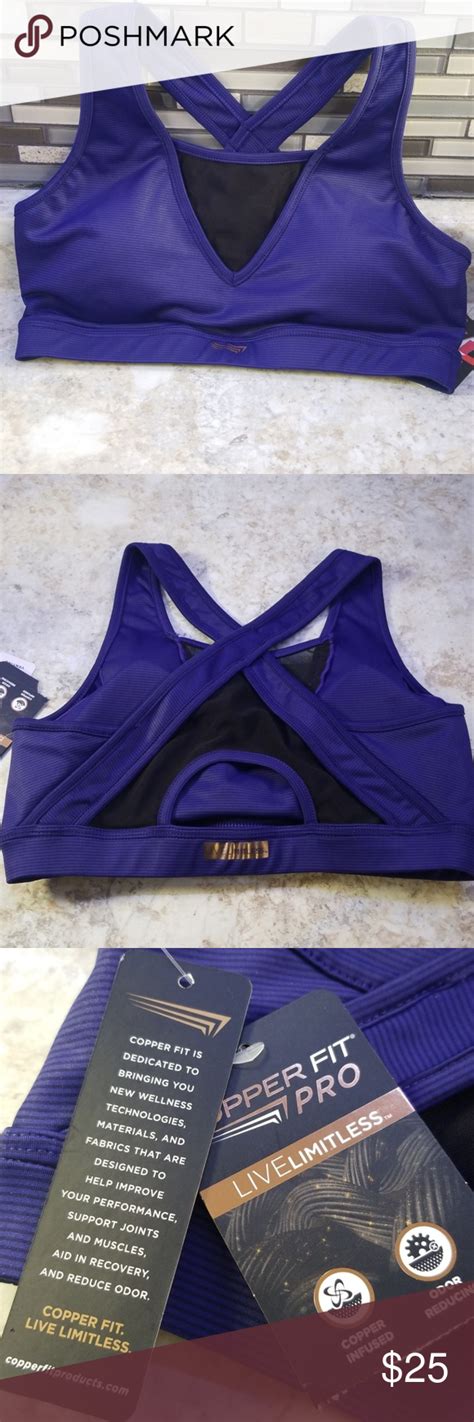 Copper Fit Pro Compressive Sports Bra W Mesh Nwt Sports Bra Pro