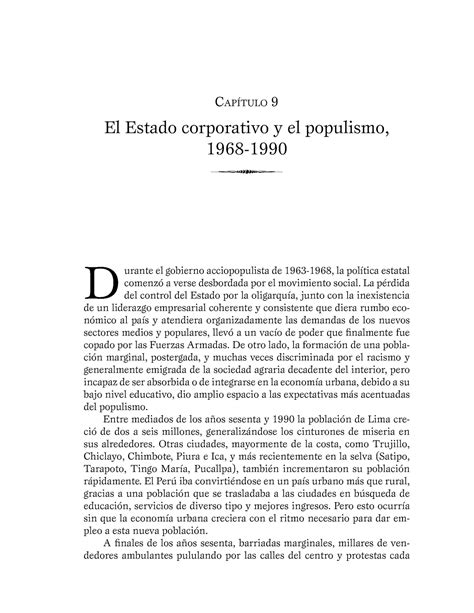 Contreras Y Cueto El Estado Corporativo Y El Populismo 1968 1990 D