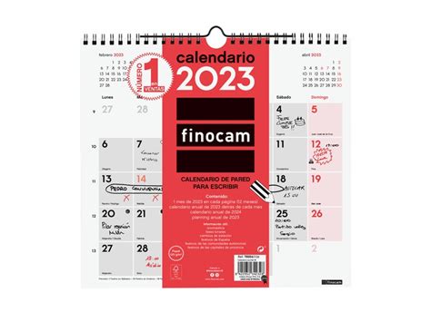 Calendario Finocam Neutro Para Pared Y Escribir Tama O M Cartabon