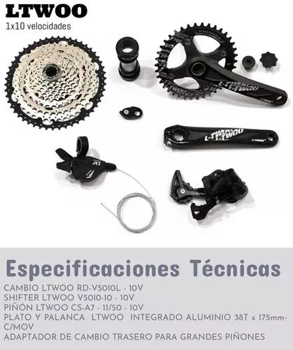 Kit Transmision Cambios Ltwoo 10 V Mtb Bicicletas Monoplato