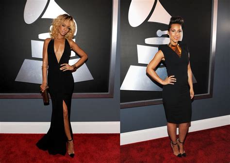 Rihanna In Custom Giorgio Armani And Alicia Keys In Alexandre Vauthier Couture Wore Two Of