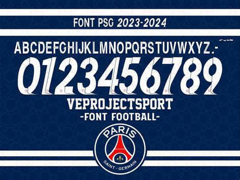 Font Jersey Psg 2023 2024 Paris Saint Germain Vector File Ai Etsy