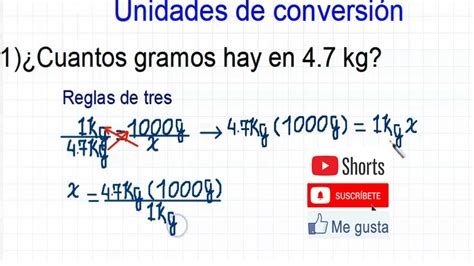 Shorts C Mo Pasar De Gramo A Kilogramo Usando La Regla De Tres Youtube