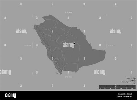Area Of Saudi Arabia Isolated On A Solid Background In A Georeferenced