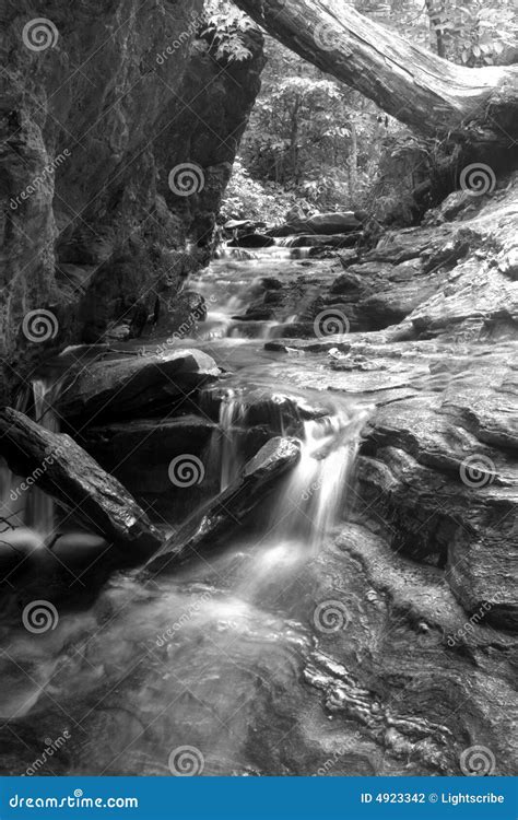 Waterfall Black and White stock photo. Image of creek - 4923342