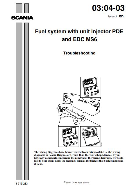 Scania Fuel System With Unit Injector PDE EDC MS6 Troubleshooting Manual