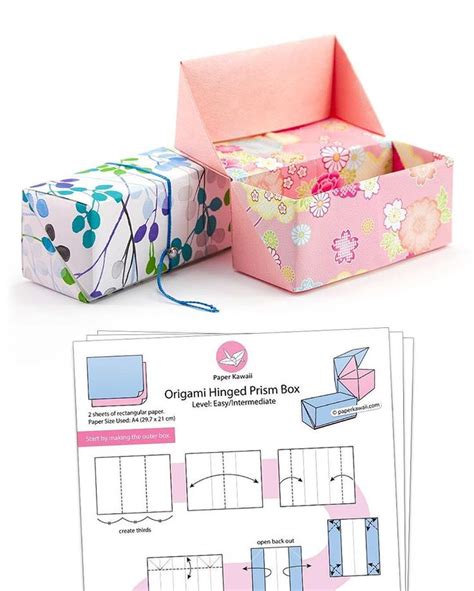 Chrissy Paper Kawaii Su Instagram Origami Hinged Prism Gift Box