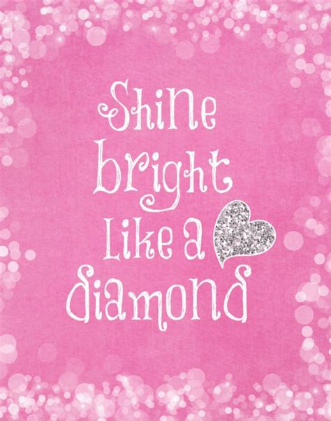 Shine Bright Quote With Silver Sparkle Heart Poster Zazzle Bright