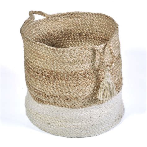 Hand Crafted Natural Jute Basket Jute Basket Wicker Laundry Basket