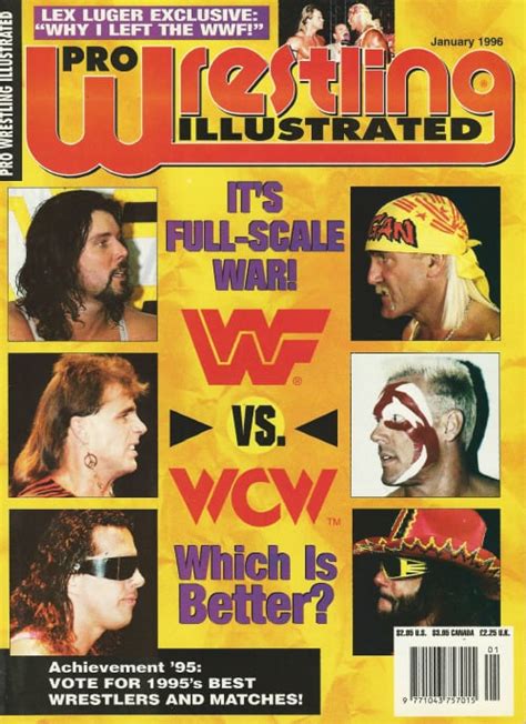 Pro Wrestling Illustrated January 1996 Wwf Vs Wcw Rwcw