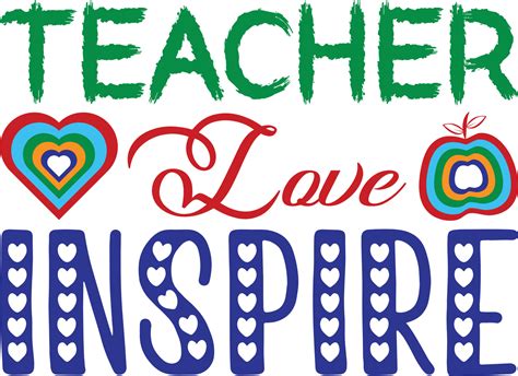 Teacher Love Inspire T-shirt Design 23892694 Vector Art at Vecteezy