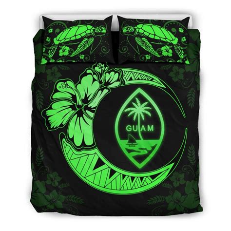 Aio Pride Guam Moon Piece Duvet Cover Set Green Aio Pride Blue