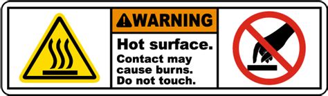 Hot Surface Do Not Touch Label Get Off Now