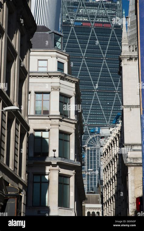 View Of New And Old Buildings Including The Leadenhall Building Also Known As The Cheese Grater