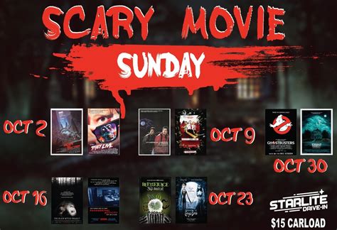 Starlite Drive In Scary Movies For October