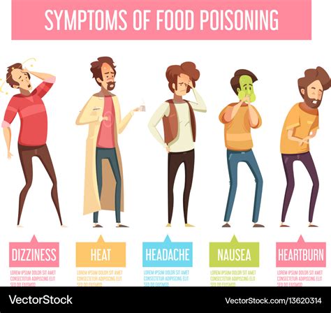 Food Poisoning Symptoms Man Infographic Poster Vector Image