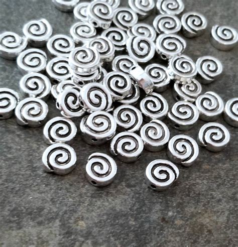 Spiral Spacer Beads Labyrinth Beads Swirl Beads Focal Spiral Etsy