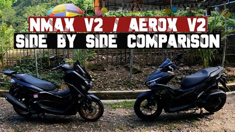 YAMAHA NMAX V2 AND YAMAHA AEROX V2 SIDE BY SIDE COMPARISON YouTube