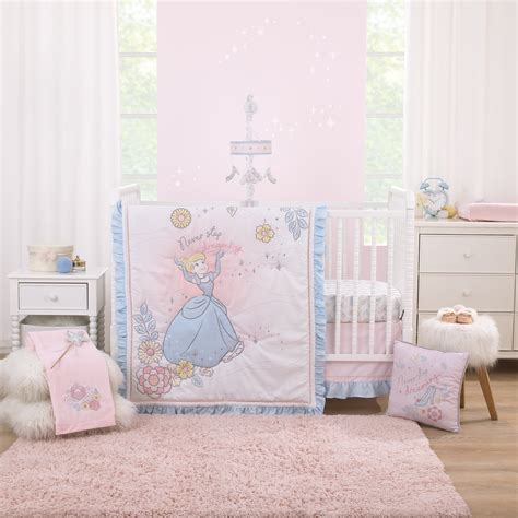 Free Shipping Disney Sweet Princess Cinderella 3 Piece Crib Bedding